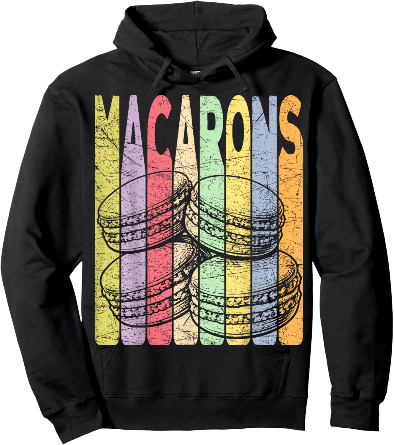 Macarons Vintage French Macaron Confection Hoodie - Hoodie | Black