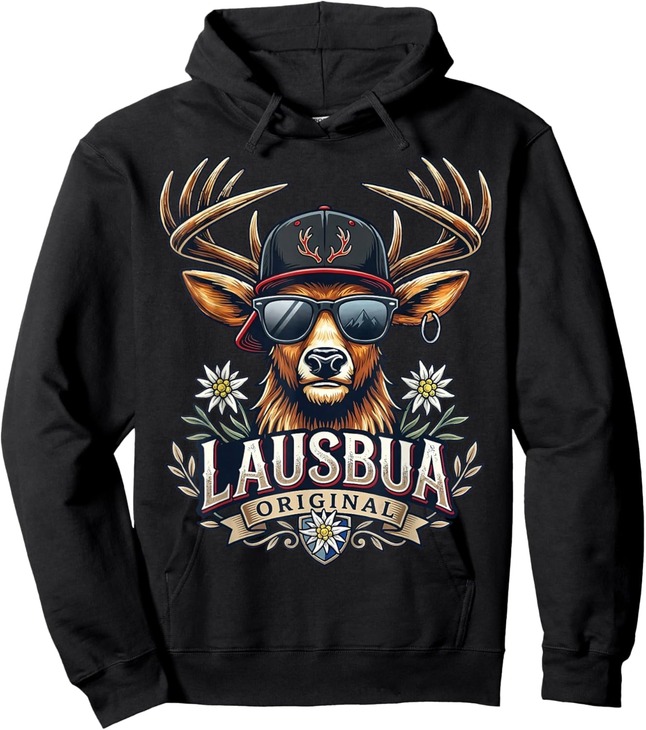 Lausbua Shirt Kinder Trachtenshirt Herren Lederhose Trachten Hoodie - Hoodie | Black