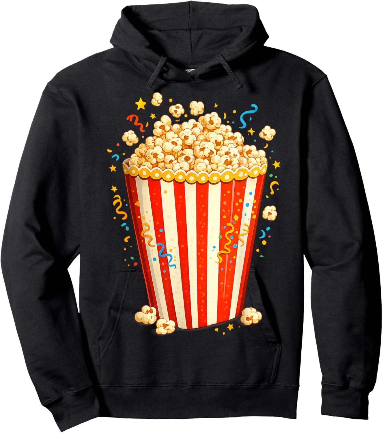 Popcorn Costume Carnival Fancy Dress Funny Popcorn Motif Hoodie - Hoodie | Black