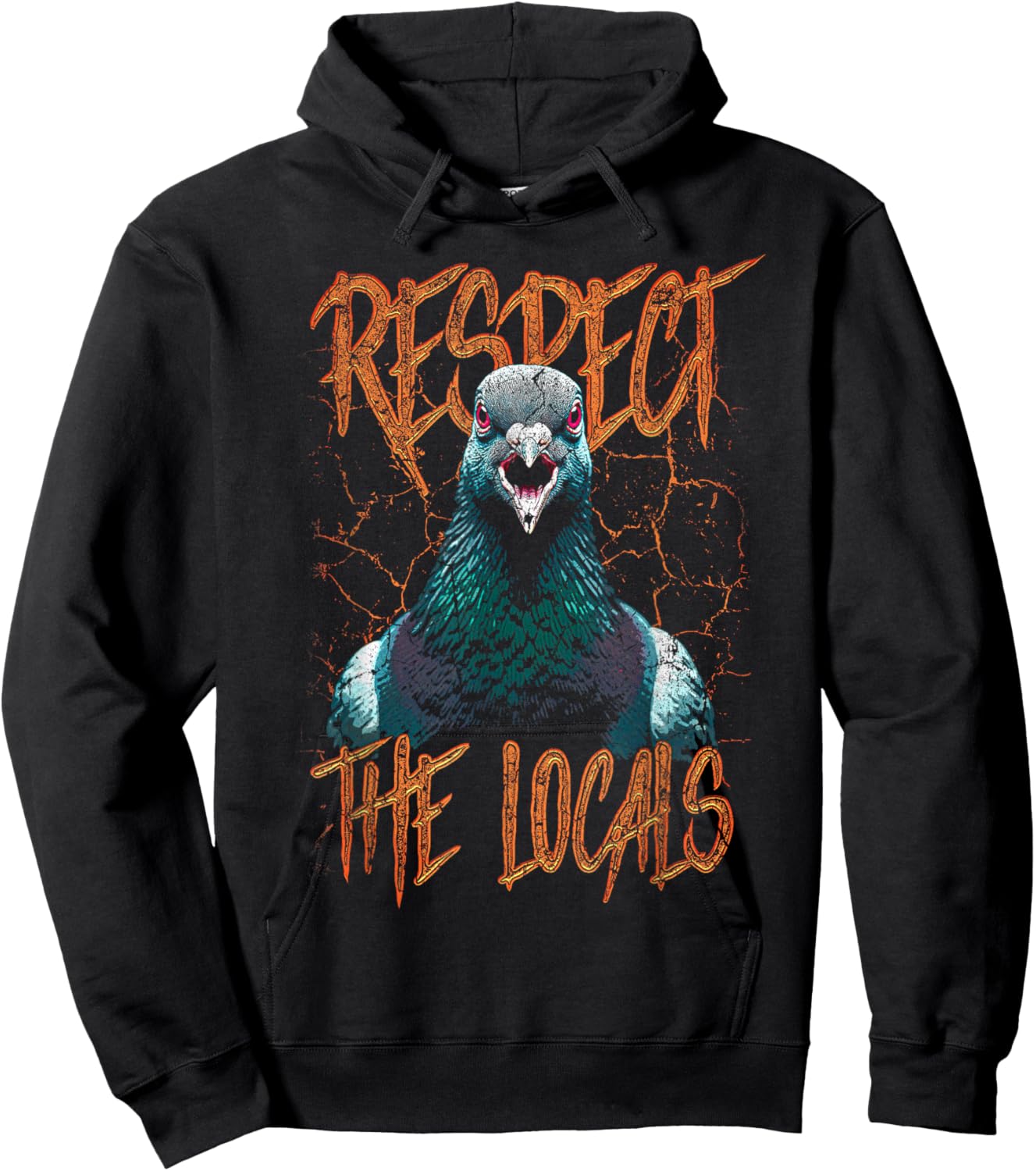 Respektieren Sie den lustigen Taubenvogel der Einheimischen Hoodie - Hoodie | Black