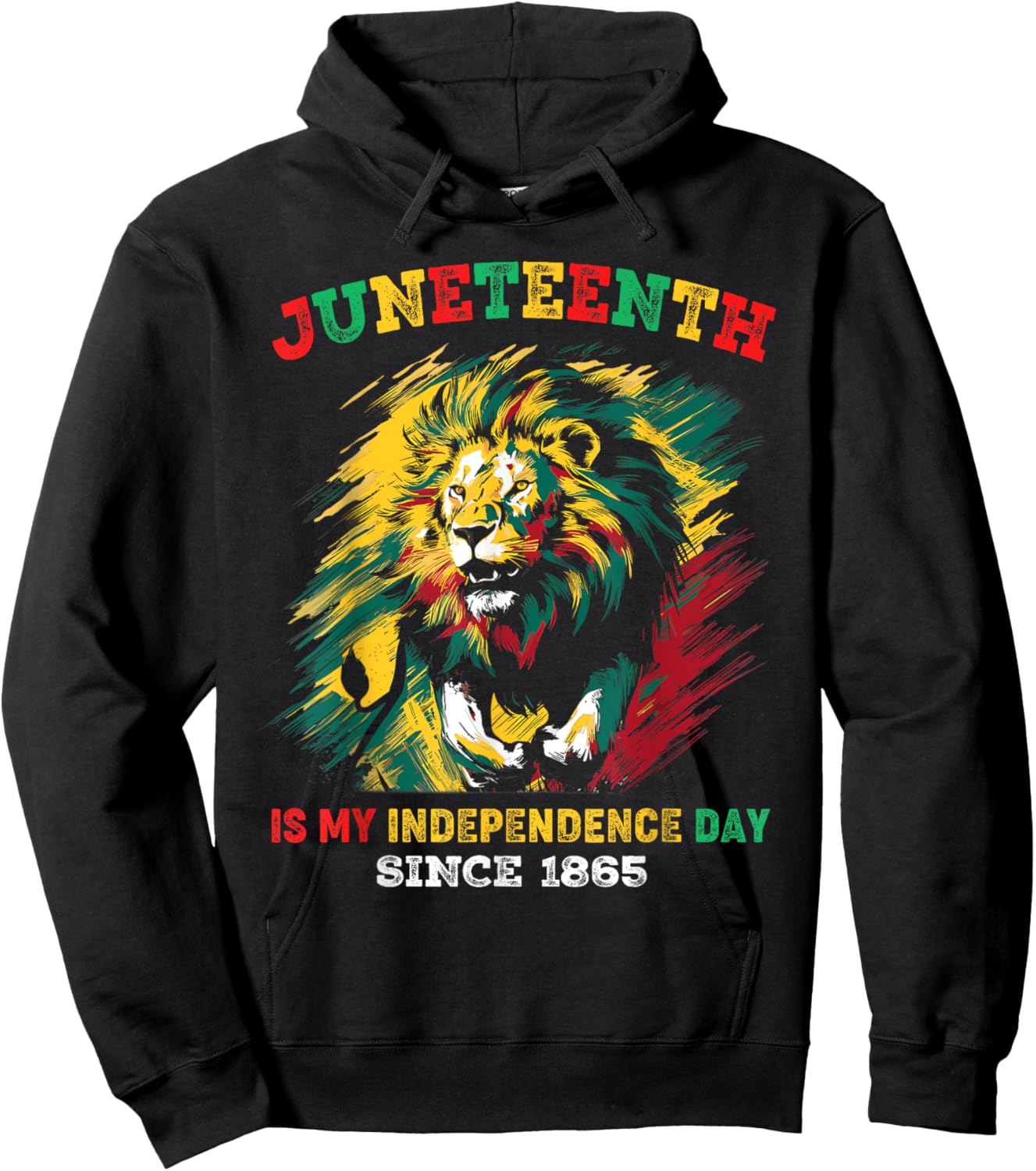 Juneteenth Is My Independence Day Lion Free-ish Since 1865 Kids Men Hoodie - Hoodie | Black