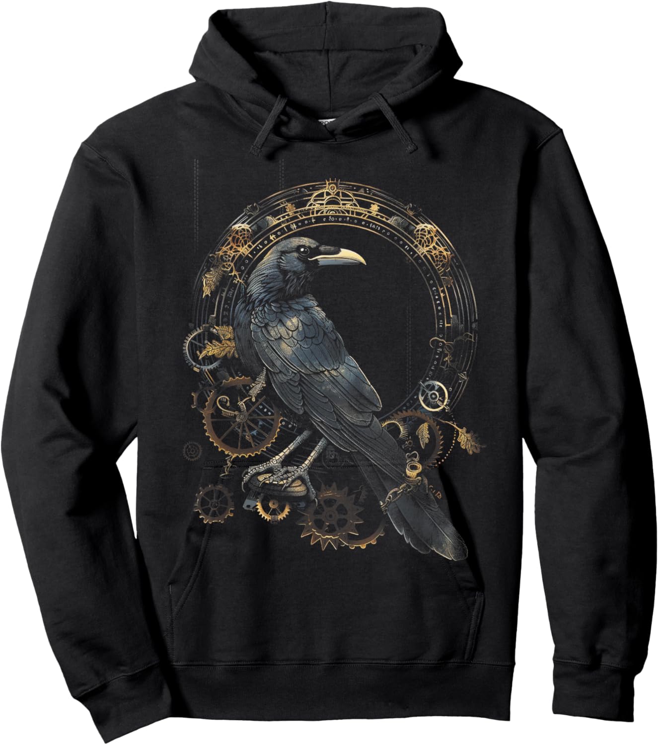 Crow Steampunk Gears Raven art Steampunk bird Hoodie - Hoodie | Black