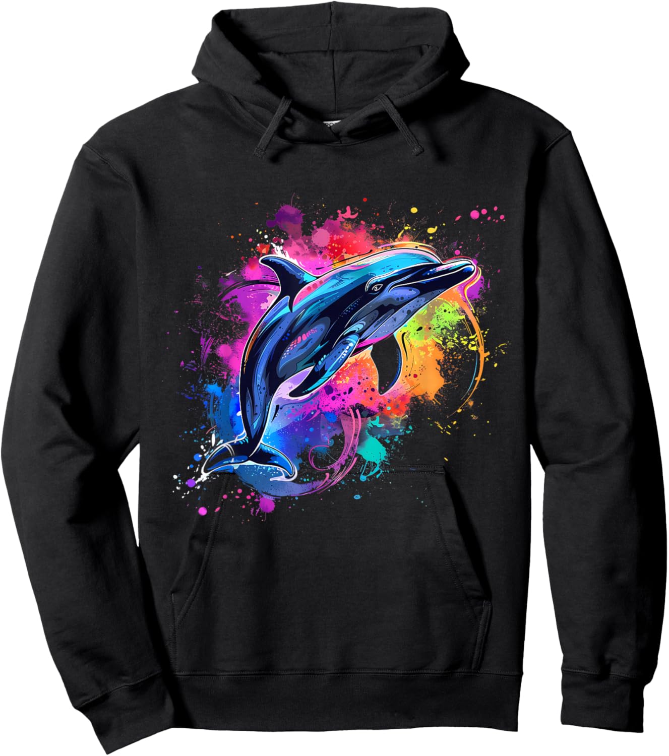 Dolphin Sea Ocean Animal Lover Ocean Sea Dolphin Artwork Hoodie - Hoodie | Black