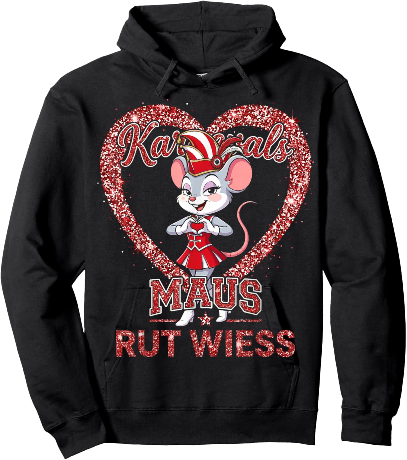 Carnival Mouse Rut Wess Cologne Fancy Dress Red White Look Hoodie - Hoodie | Black