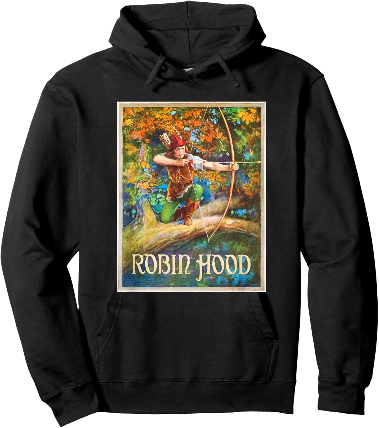 Robin Hood Hiding in The Trees With a Bow and Arrow Hoodie - Hoodie | Black