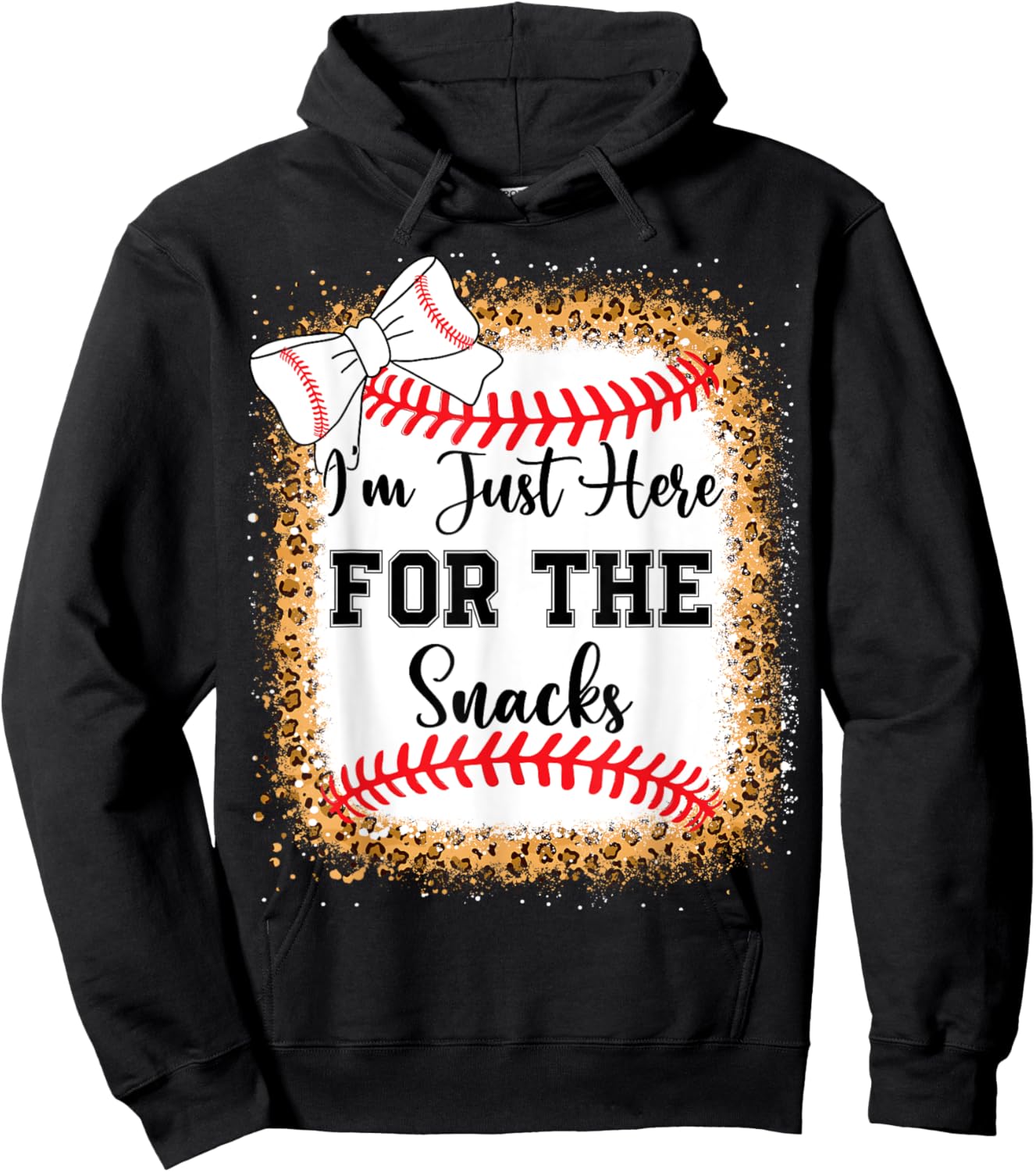 Baseball Sister Im Just Here For The Snacks Toddler Girl Hoodie - Hoodie | Black