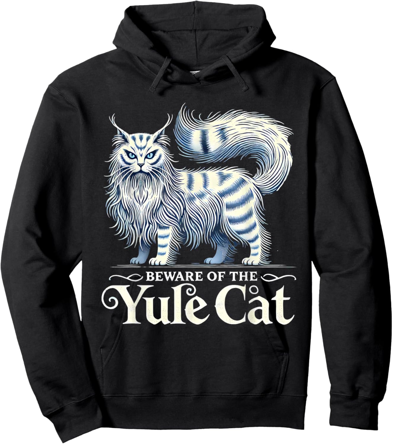 Beware of the Yule Cat Jolakotturinn Icelanic Folklore Hoodie - Hoodie | Black