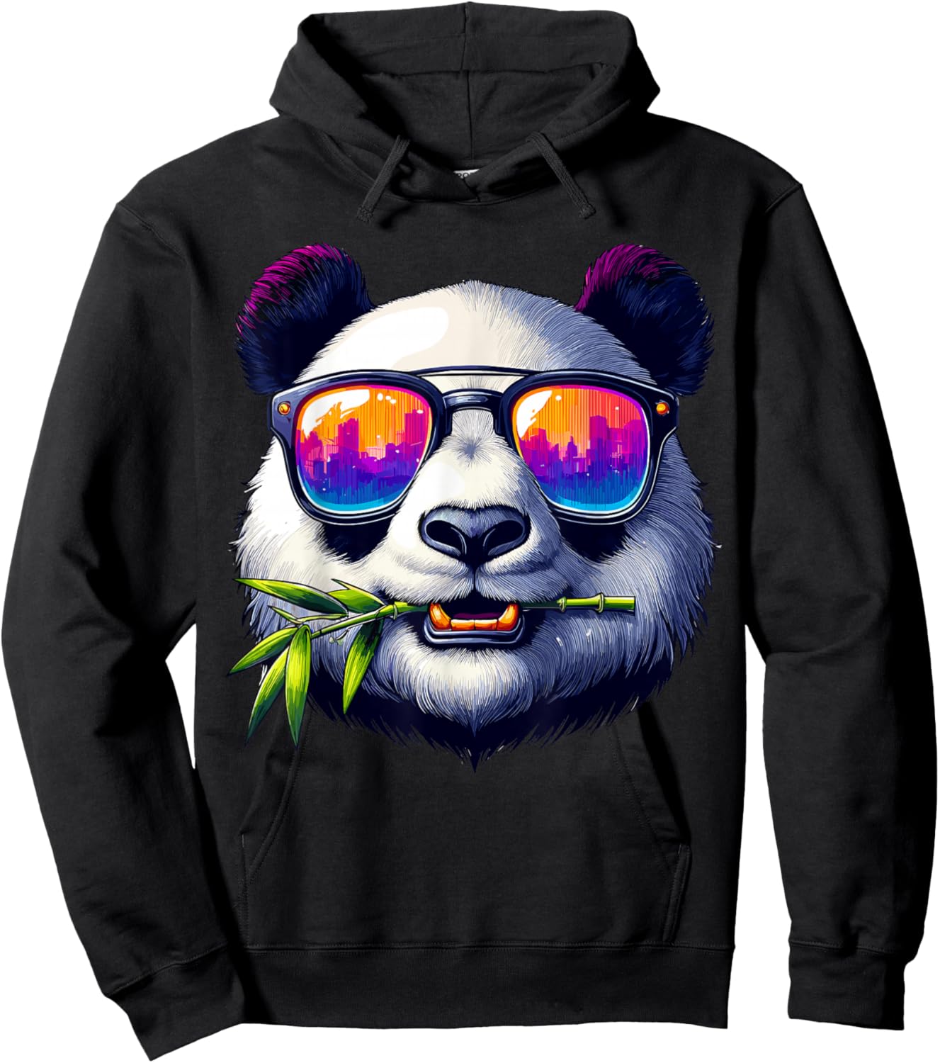 Panda Bear In Sunglasses Panda Hoodie - Hoodie | Black