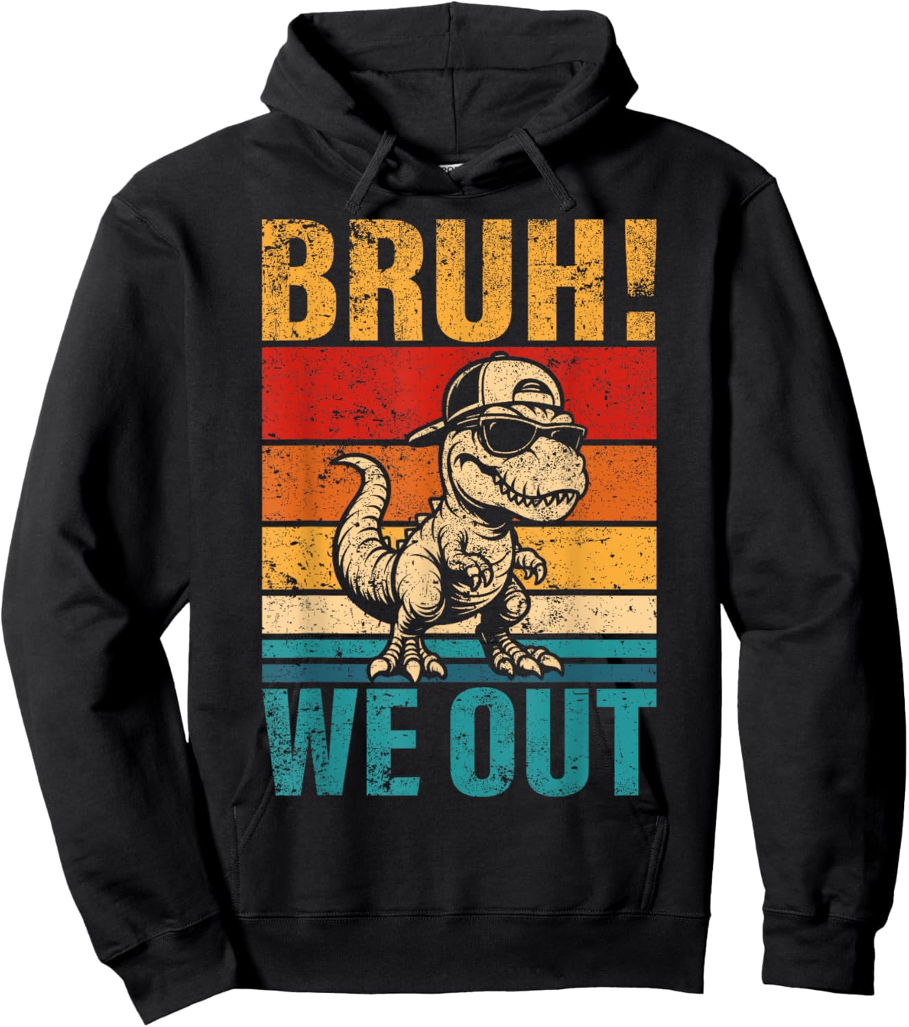 Last Day of School Dinosaur Bruh We Out Student Squad Hoodie - Hoodie | Black