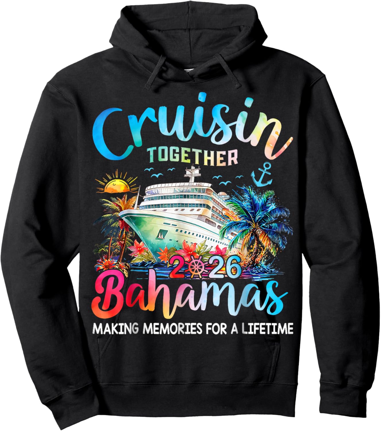 Cruisin Together Bahamas 2026 Family Cruise Bahamas Vacation Hoodie - Hoodie | Black