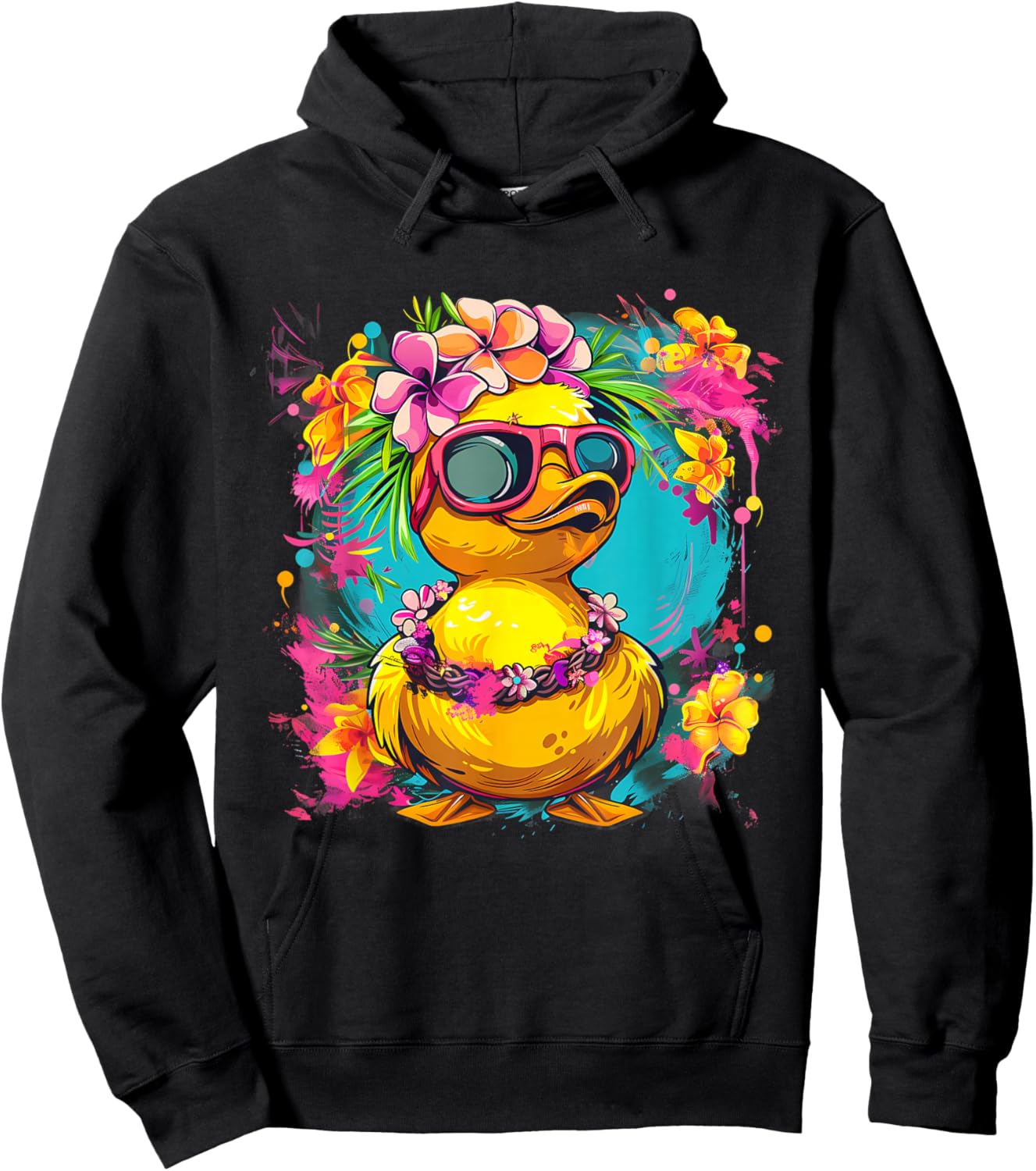 Rubber Duck Hawaiian Rubber Duckling Rubber Duckie Hawaii Hoodie - Hoodie | Black