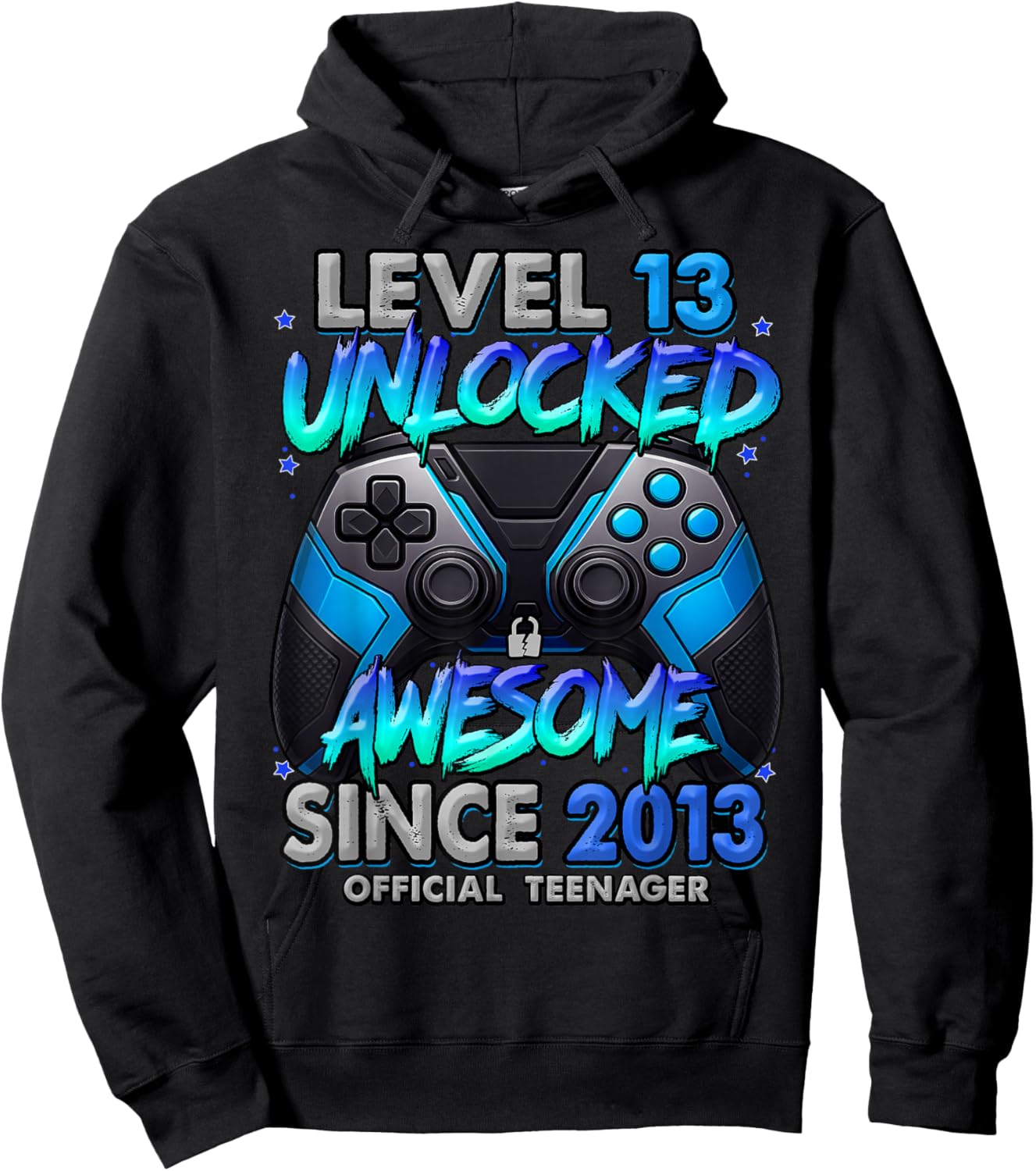 Level 13 Unlocked Awesome Since 2013 13th Birthday Gaming Hoodie - Hoodie | Black