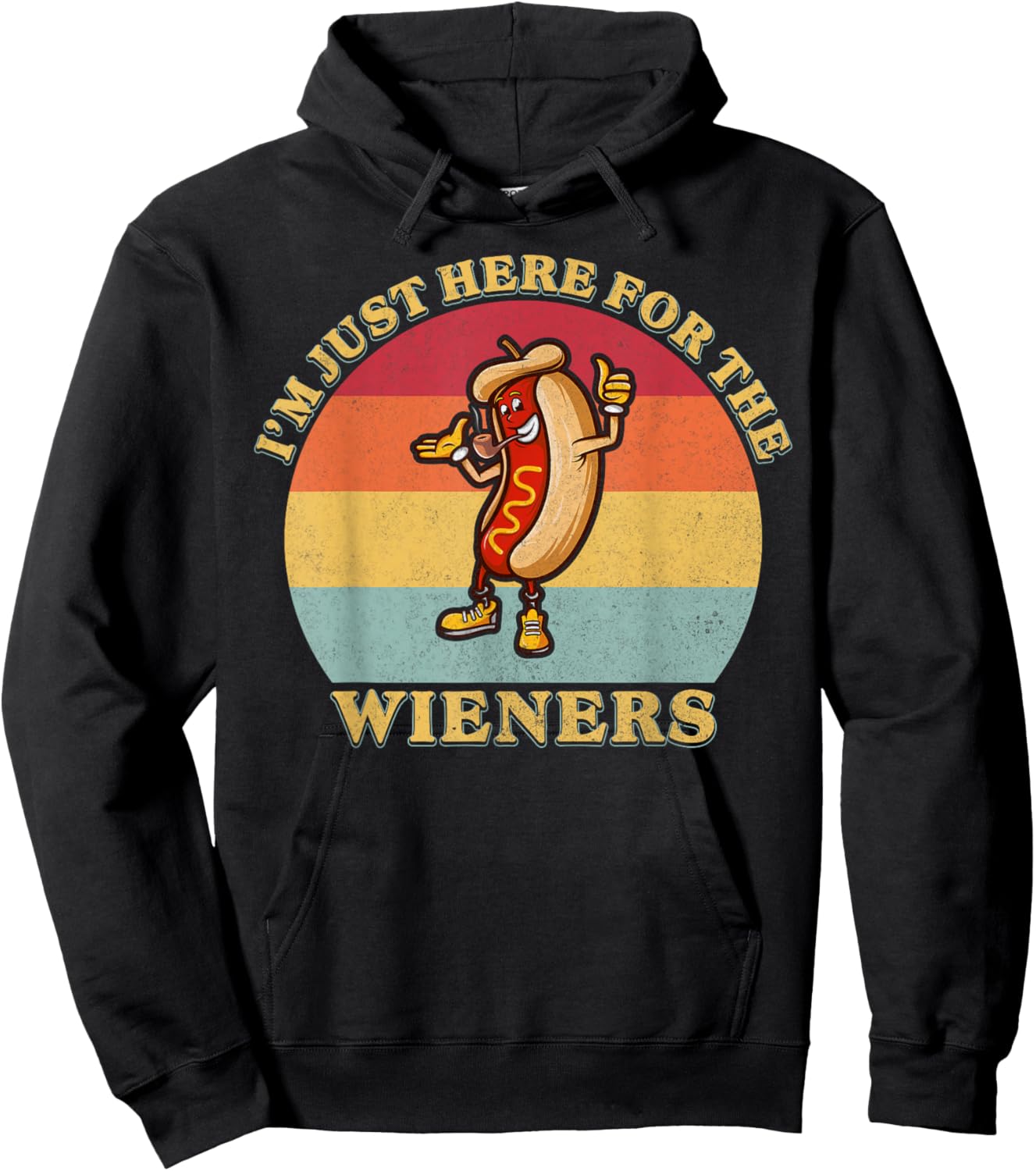 Im Just Here for The Weiners 4th of July Funny Hot Dog Gifts Hoodie - Hoodie | Black