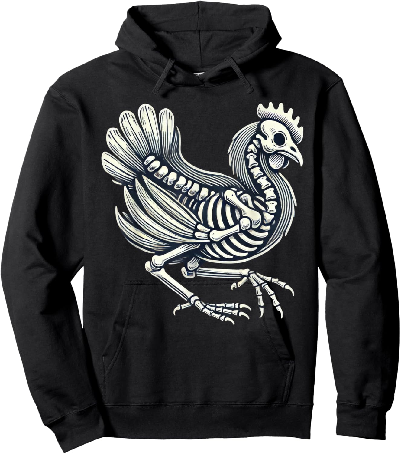 Chicken Skeleton Halloween Hoodie - Hoodie | Black