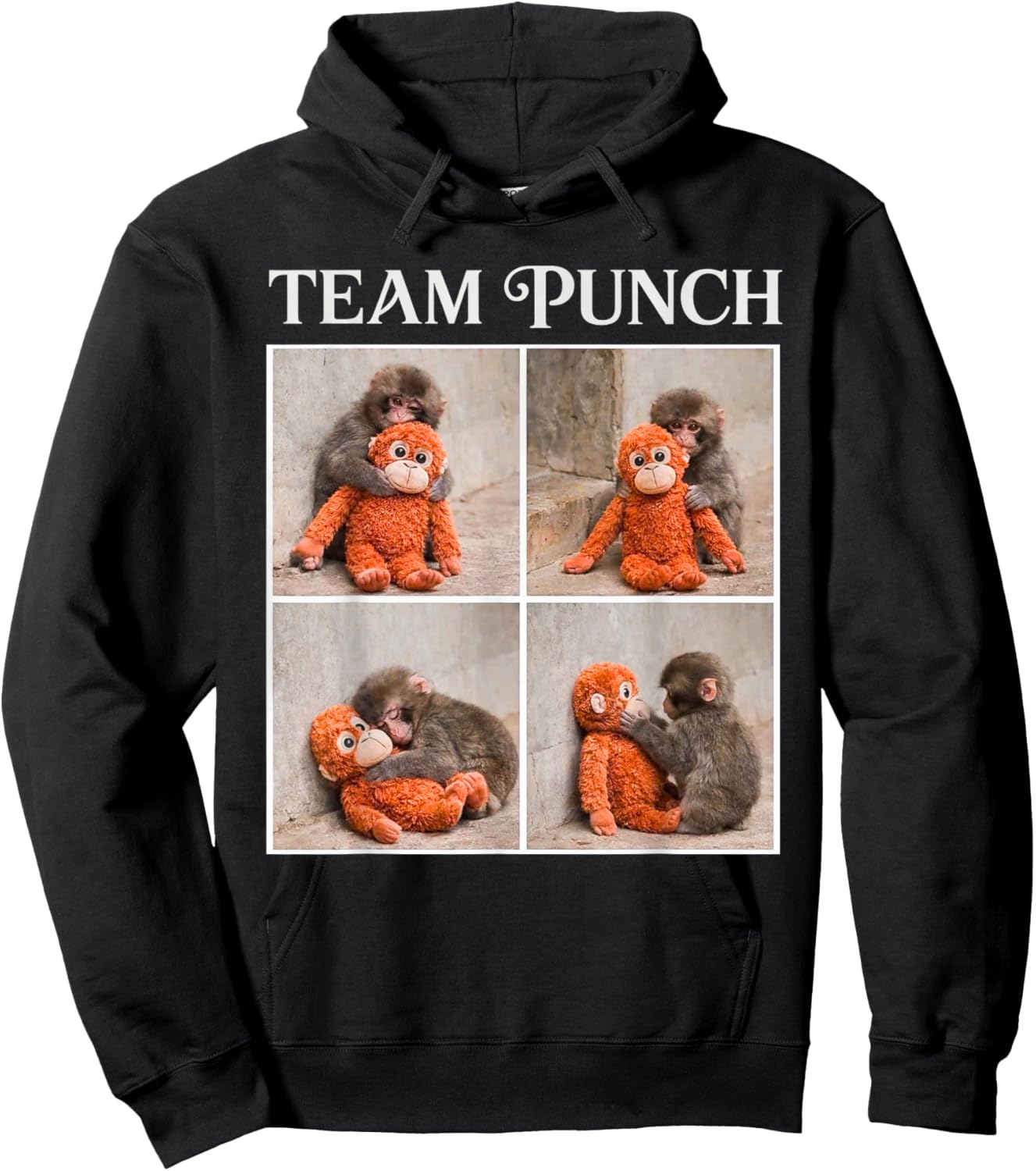 Cute Baby Monkey Team Punch Hoodie - Hoodie | Black