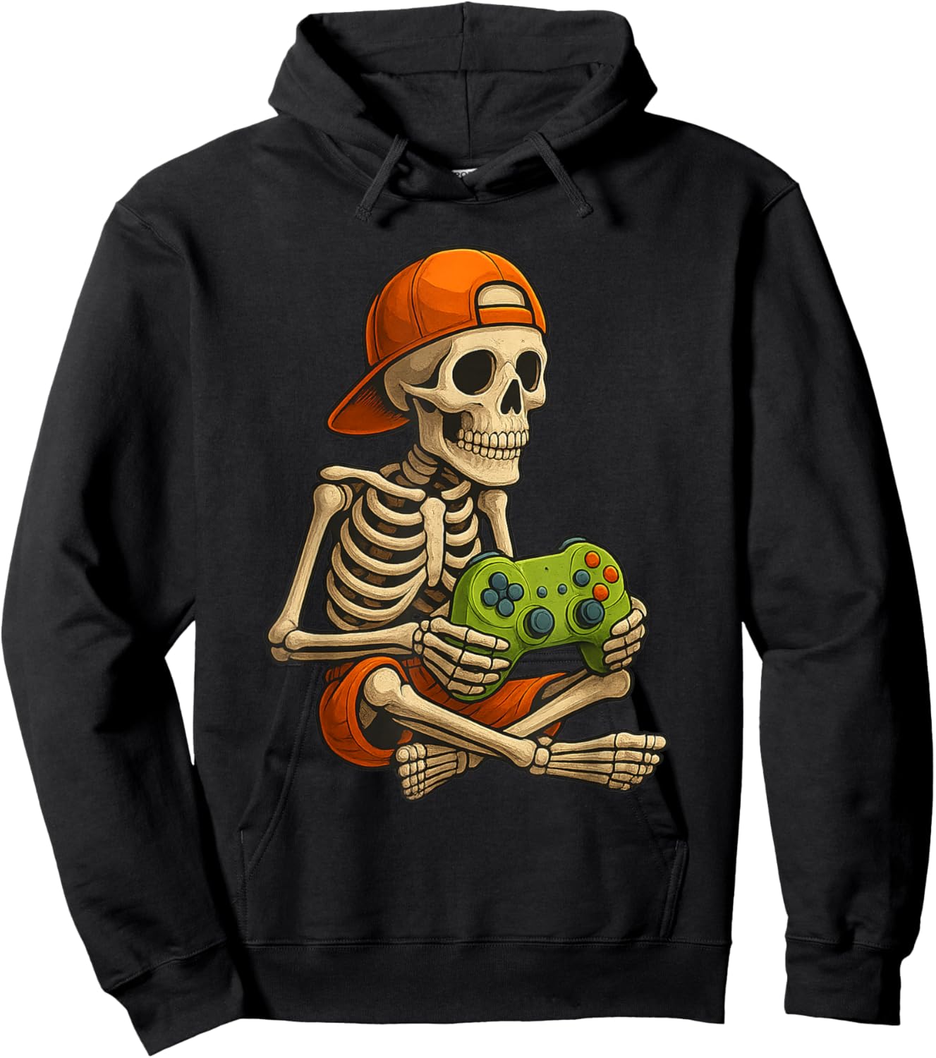 Gamer Halloween – Video Game Skeleton with Controller Hoodie - Hoodie | Black