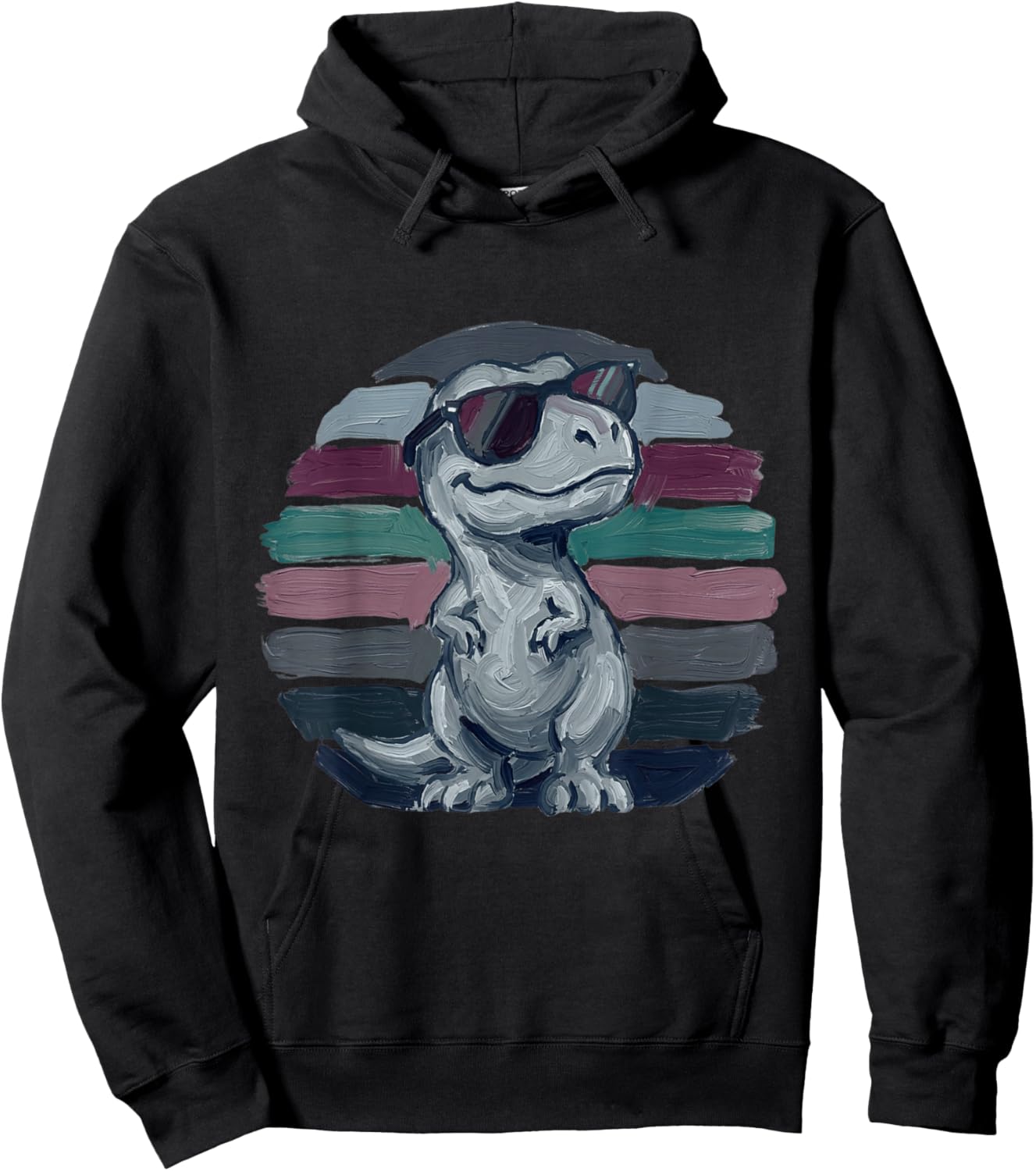 T-Rex Retro Männer Kinder Frauen Lustiger Dinosaurier Hoodie - Hoodie | Black