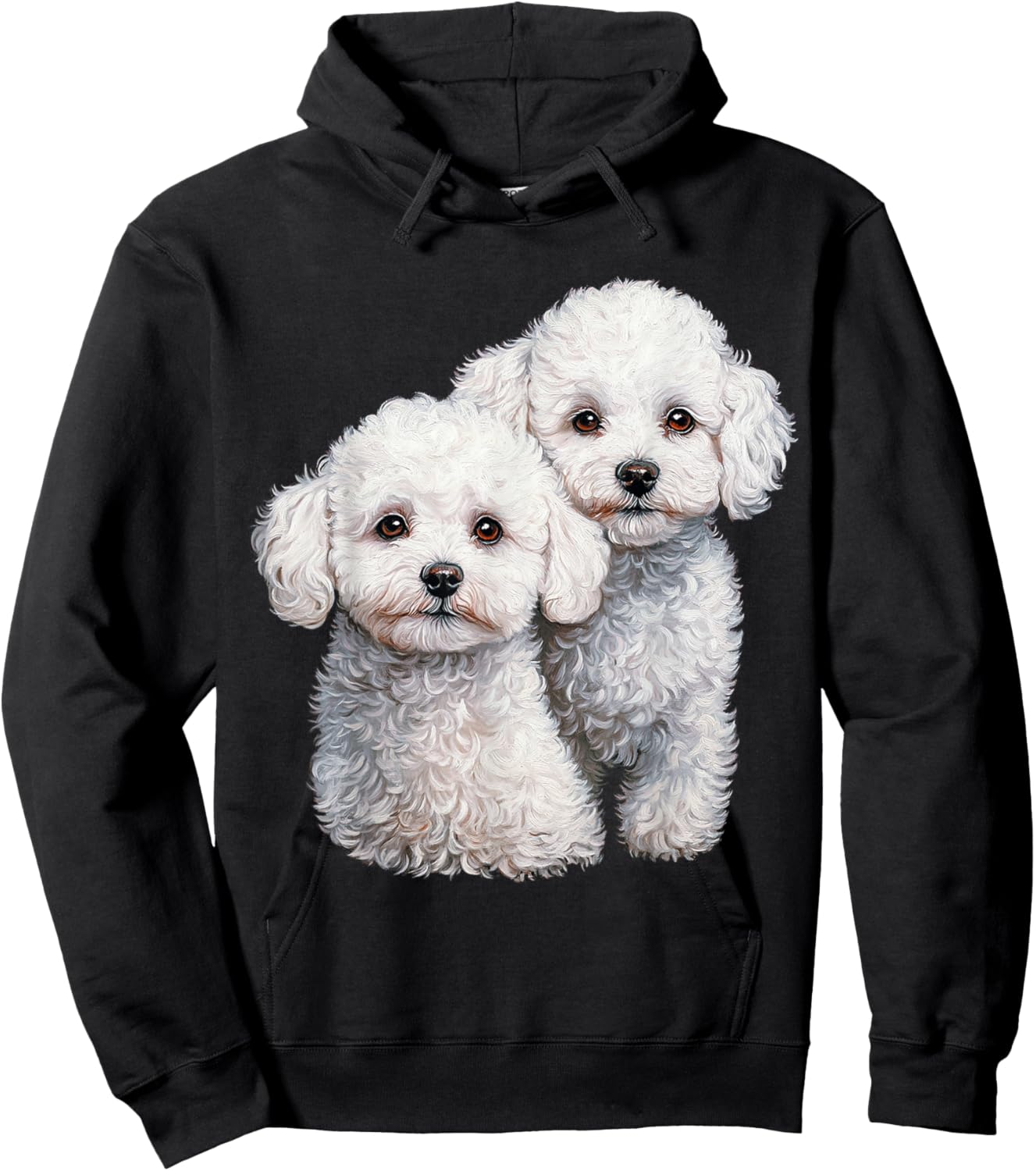 Bichon Frise Dog Graphic Pet Illustration Bichon Frise Hoodie - Hoodie | Black