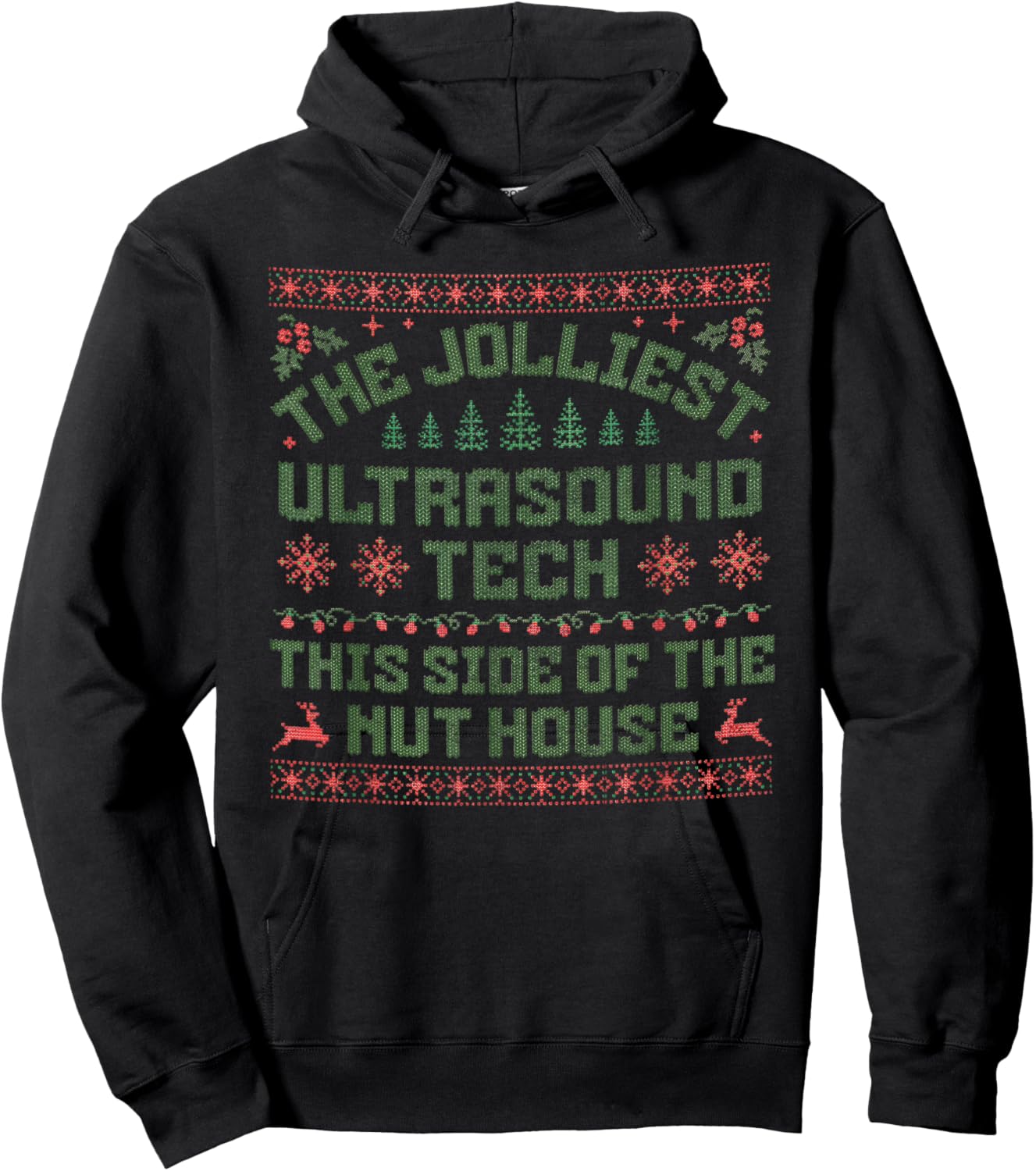 Christmas Ultrasound Tech Shirt Funny Ultrasound Technologis Hoodie - Hoodie | Black
