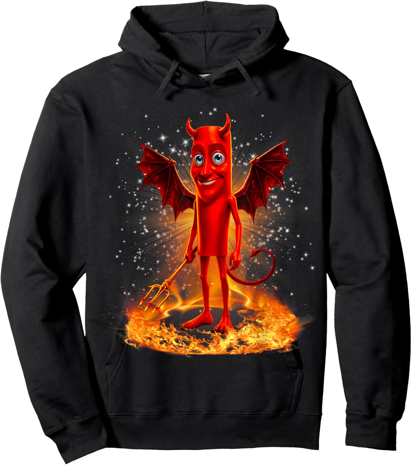 Funny Tung Tung Evil Sahur Brainrot Meme Hoodie - Hoodie | Black