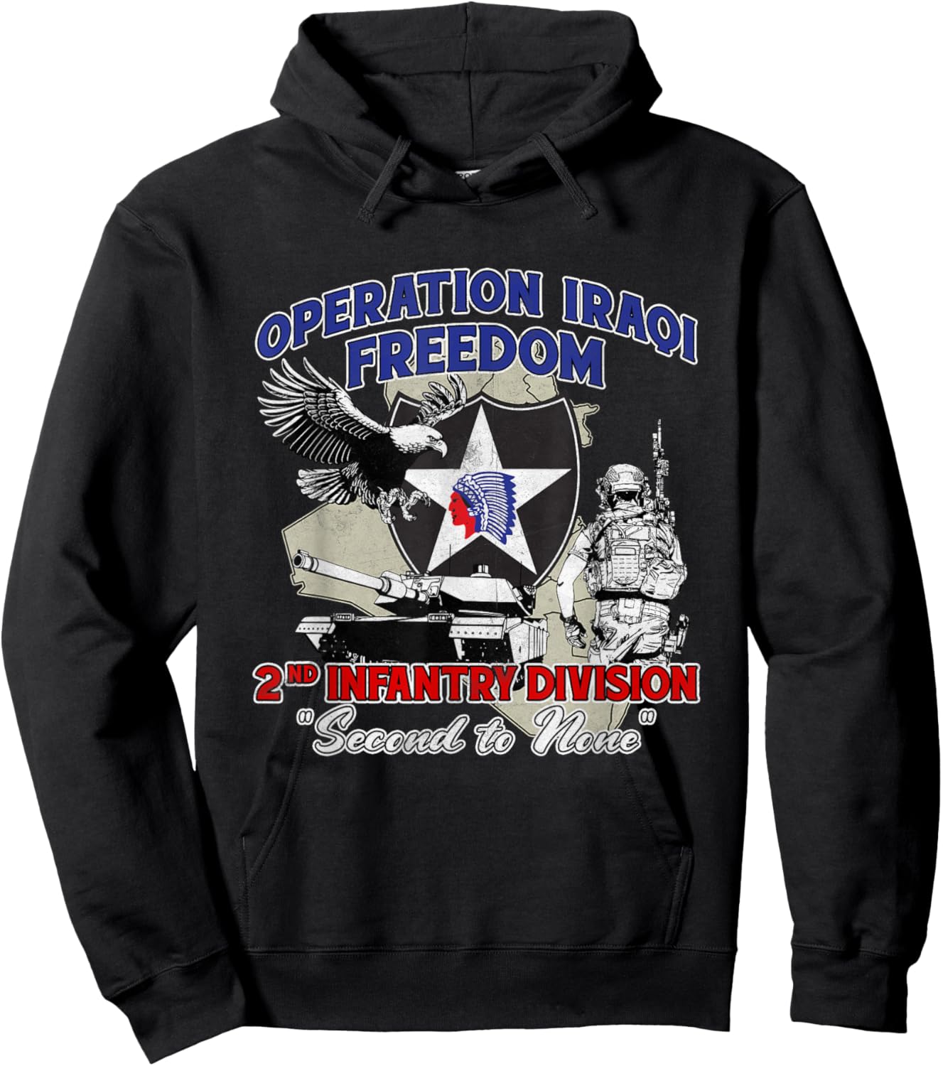 2nd Infantry Division - Operation Iraqi Freedom OIF Veteran Hoodie - Hoodie | Black
