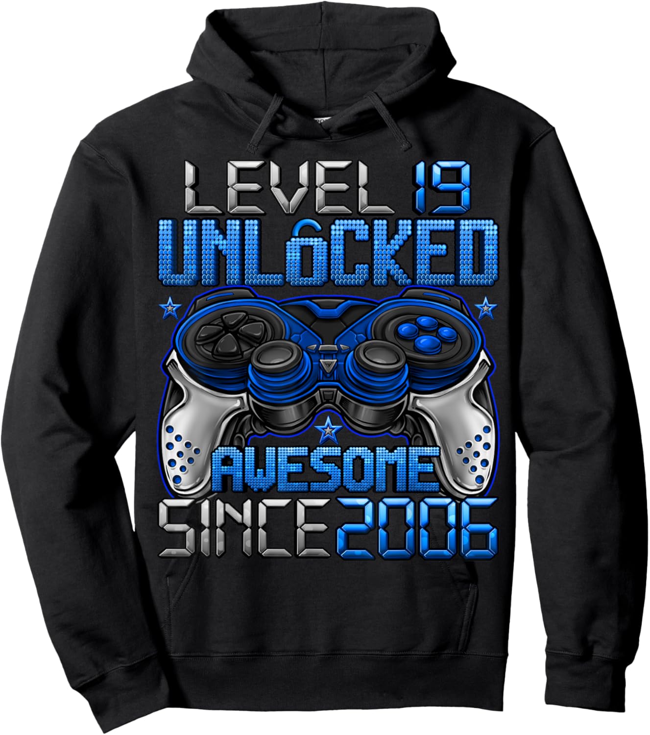 Level 19 Unlocked 19 Year Old Gifts Boys 19th Birthday Boy Hoodie - Hoodie | Black