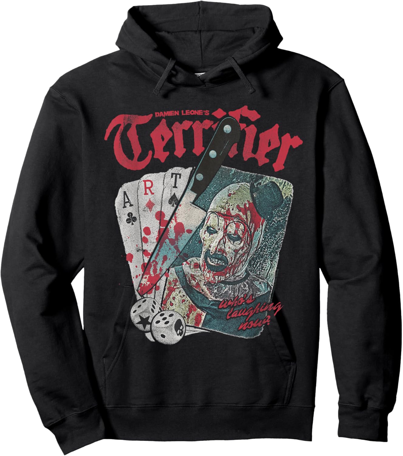 Terrifier Cards and Dice Art The Clown Bloody Knife Horror Hoodie - Hoodie | Black
