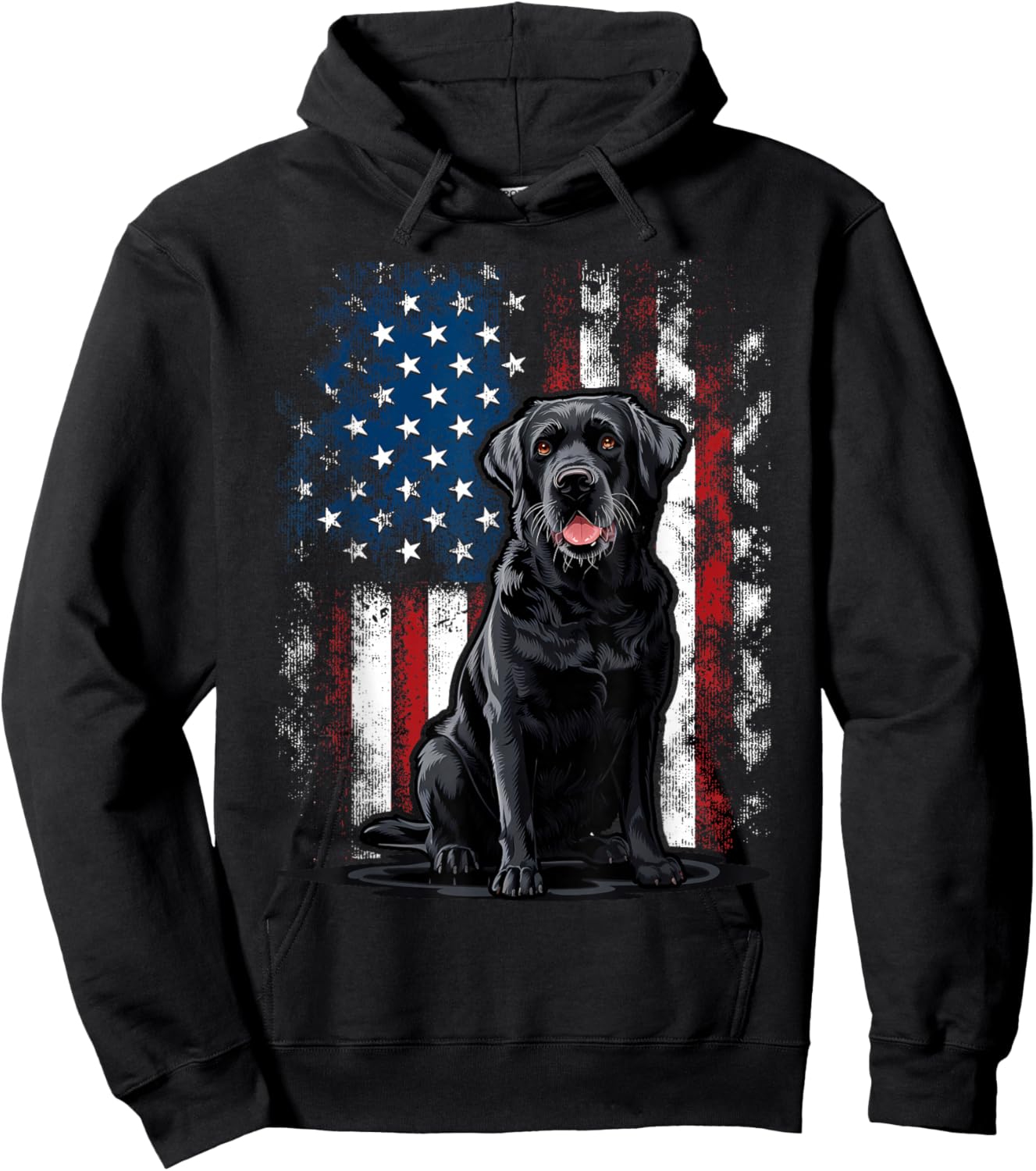 American Black Labrador USA Flag Lab Owner Hoodie - Hoodie | Black
