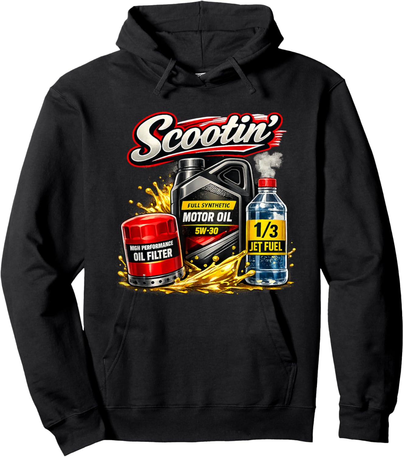 Scootin' with Jet Fuel Hoodie - Hoodie | Black