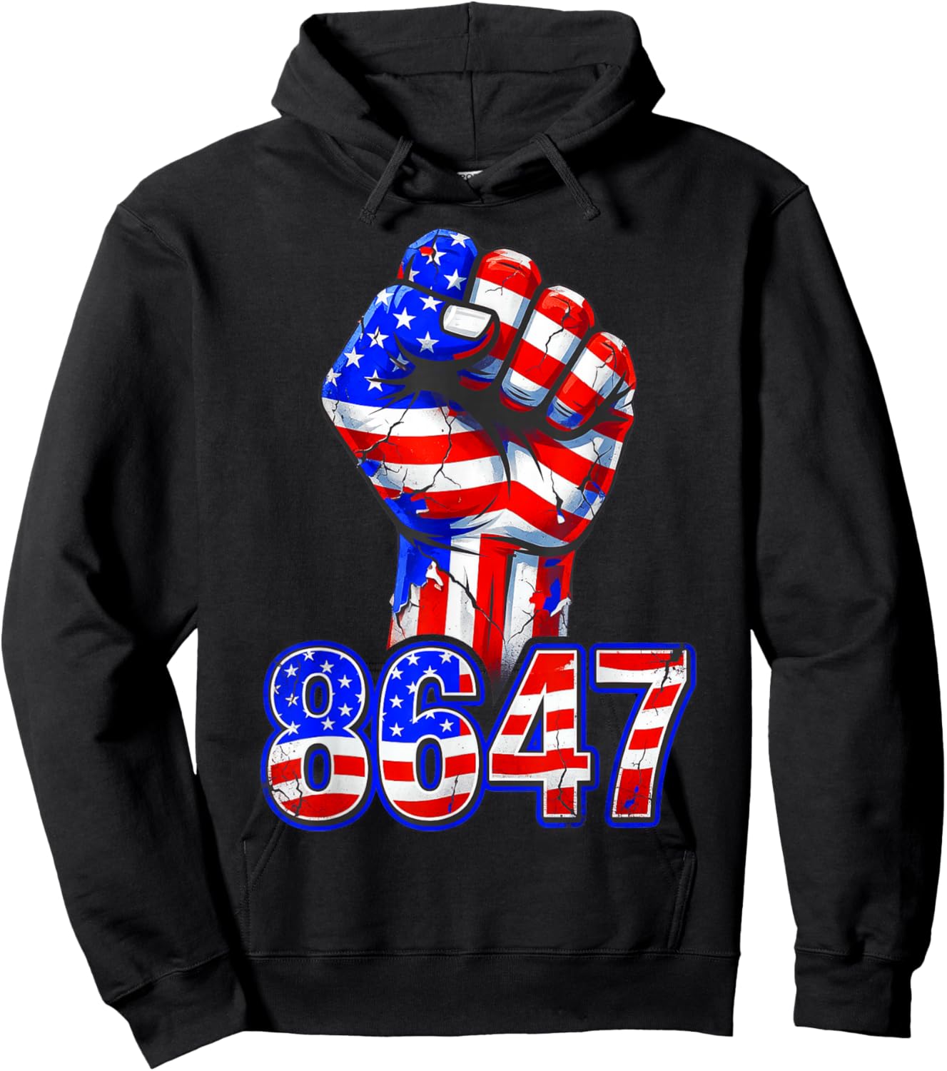 8647 86 47 Funny USA Flag Men Women Hoodie - Hoodie | Black