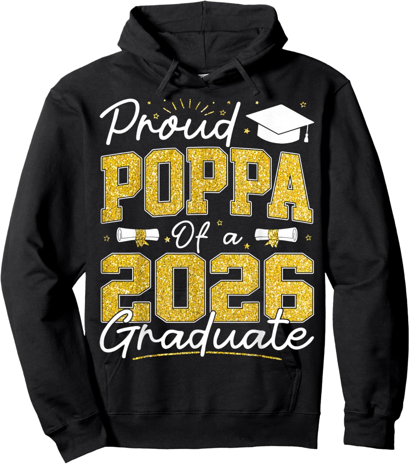 Proud Poppa of A Class of 2026 Graduate Senior Grad Family Hoodie - Hoodie | Black