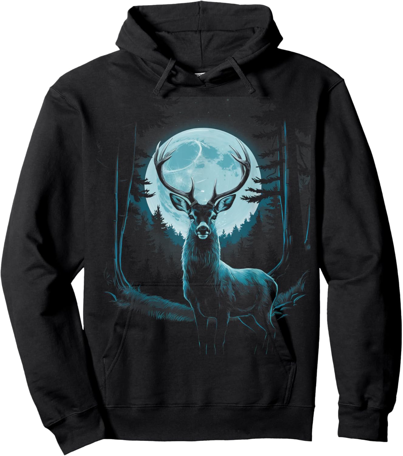 Hunters Mountain Deer Hunting Big Whitetail Buck Men Boys Hoodie - Hoodie | Black