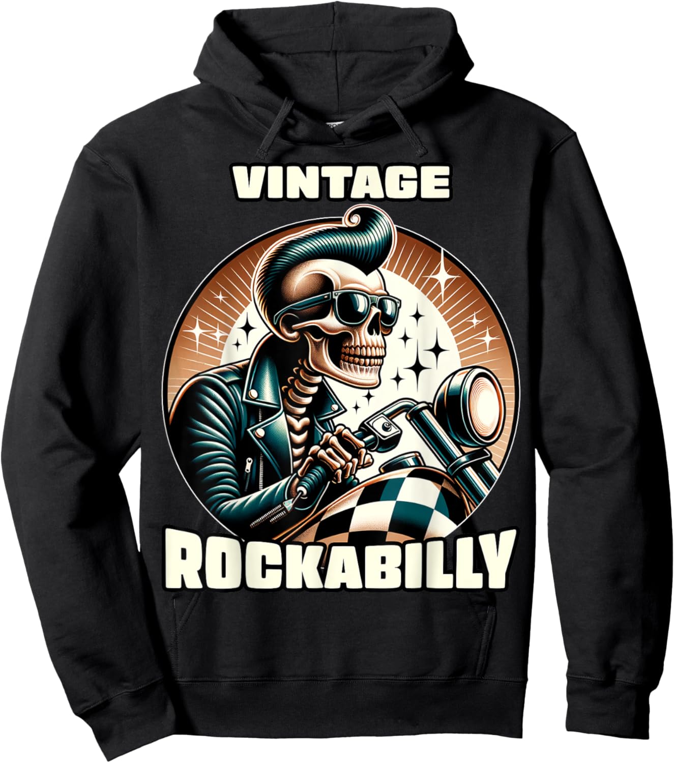 Vintage Rockabilly 50s Sock Hop Dance Doo Wop 1950s Art Hoodie - Hoodie | Black