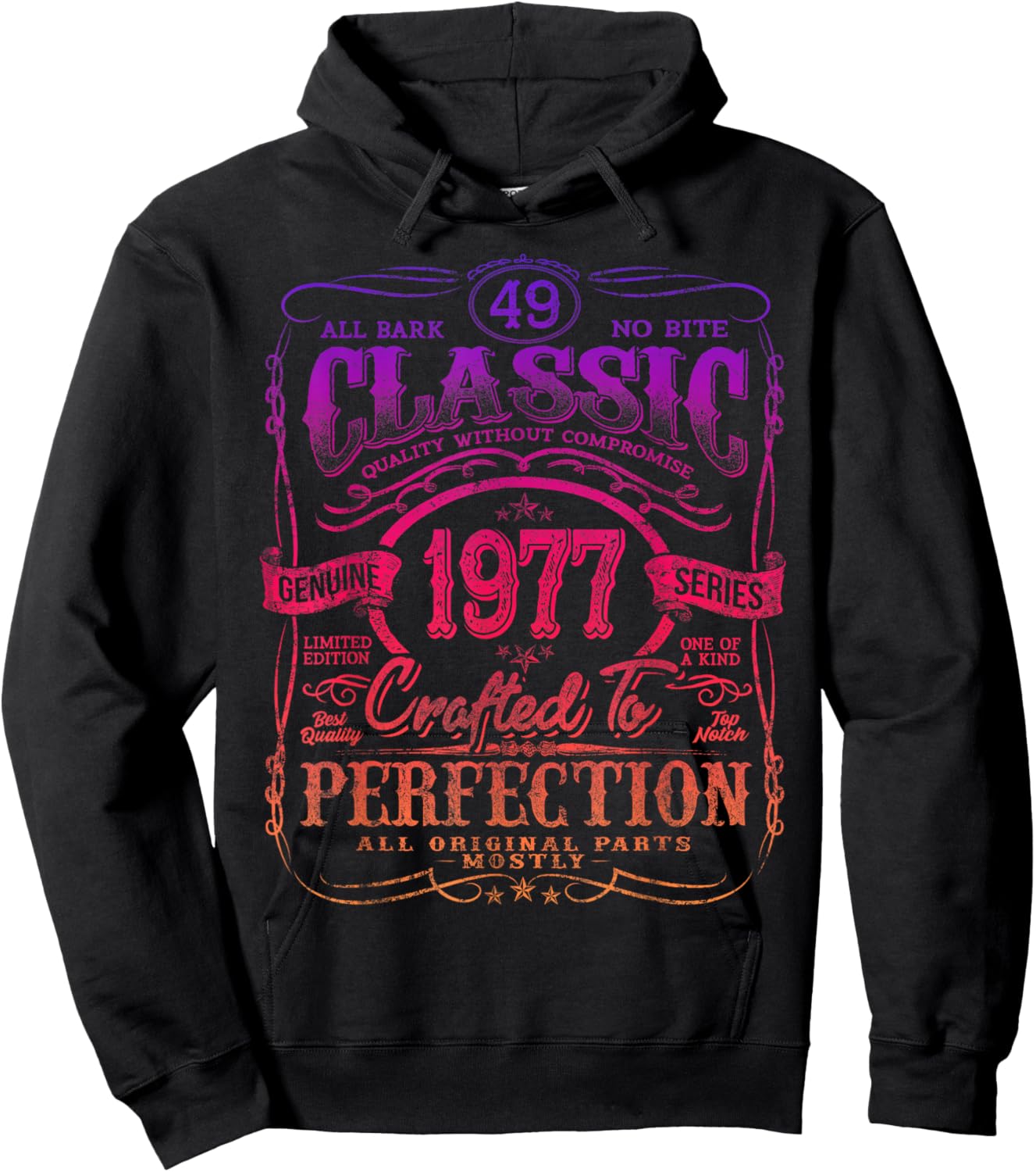 Vintage 1977 Limited Edition Shirt 49 Year Old 49th Birthday Hoodie - Hoodie | Black