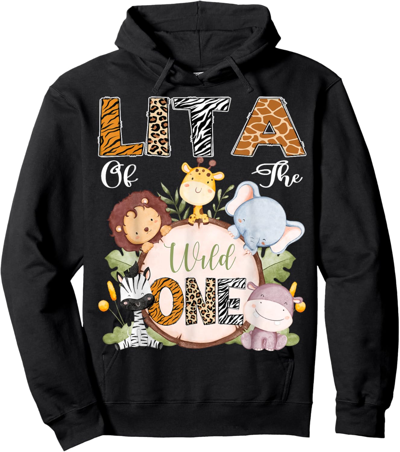 Lita Of The Wild One 1St Birthday Safari Woodland Hoodie - Hoodie | Black