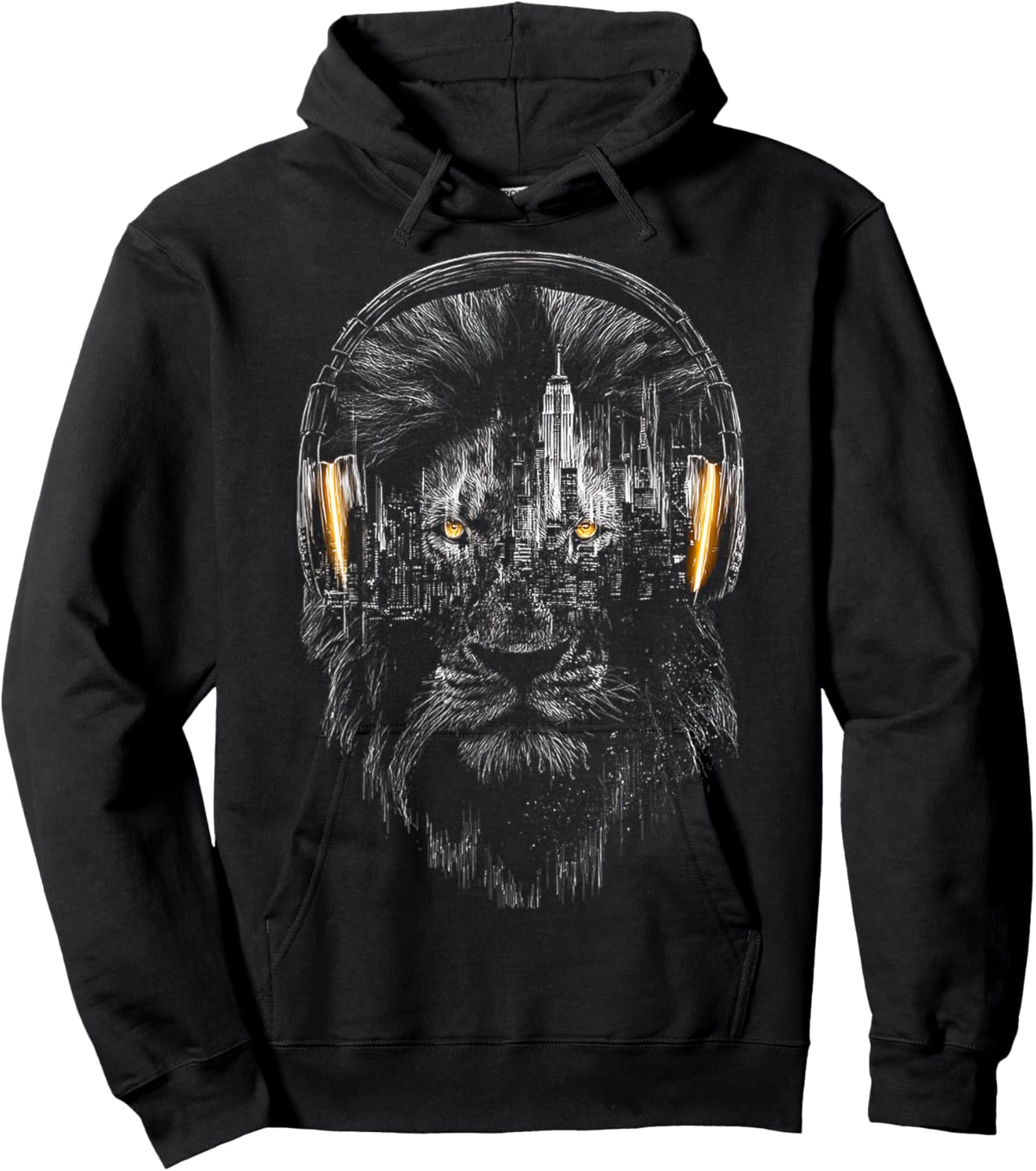 Lion Music Headphones Hoodie - Hoodie | Black