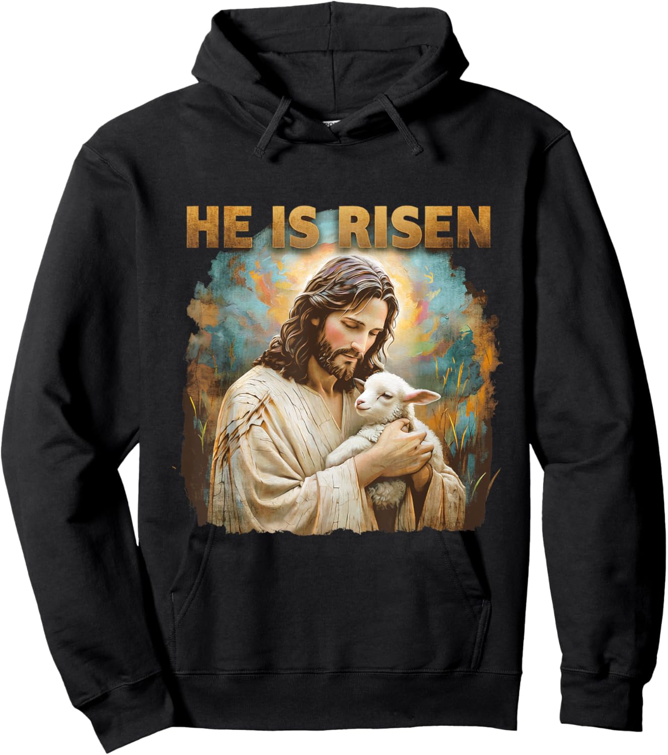 Jesus The Lamb Of God Happy Easter Christian He Is Risen Hoodie - Hoodie | Black