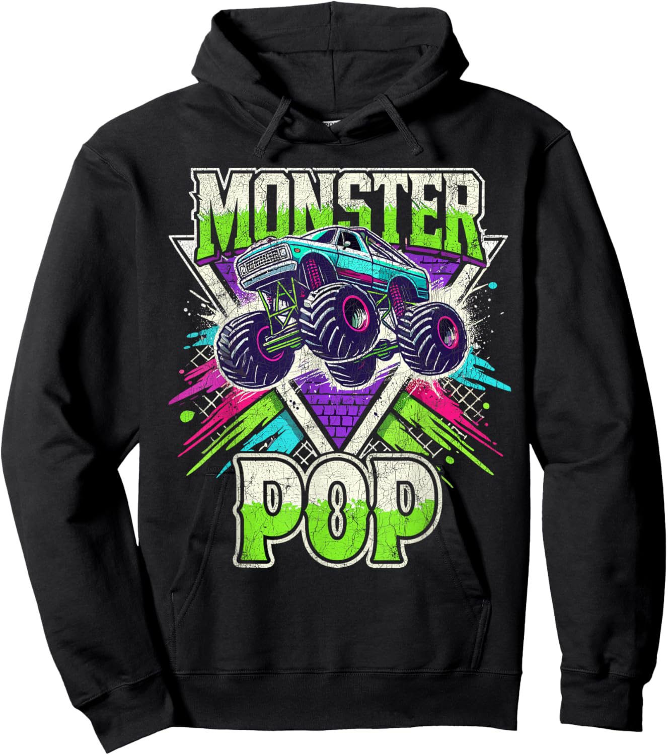 Matching Monster Truck Costume, Jam Birthday Monster Pop Hoodie - Hoodie | Black