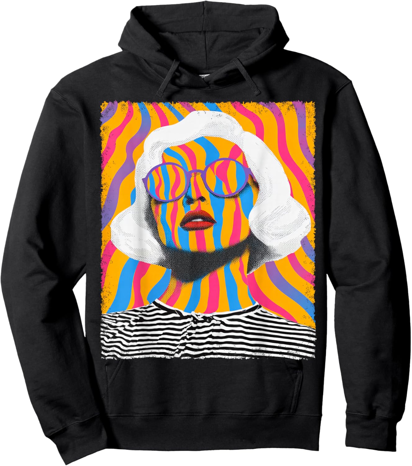 Women's Abstract Art Graphic Hoodie - Hoodie | Black