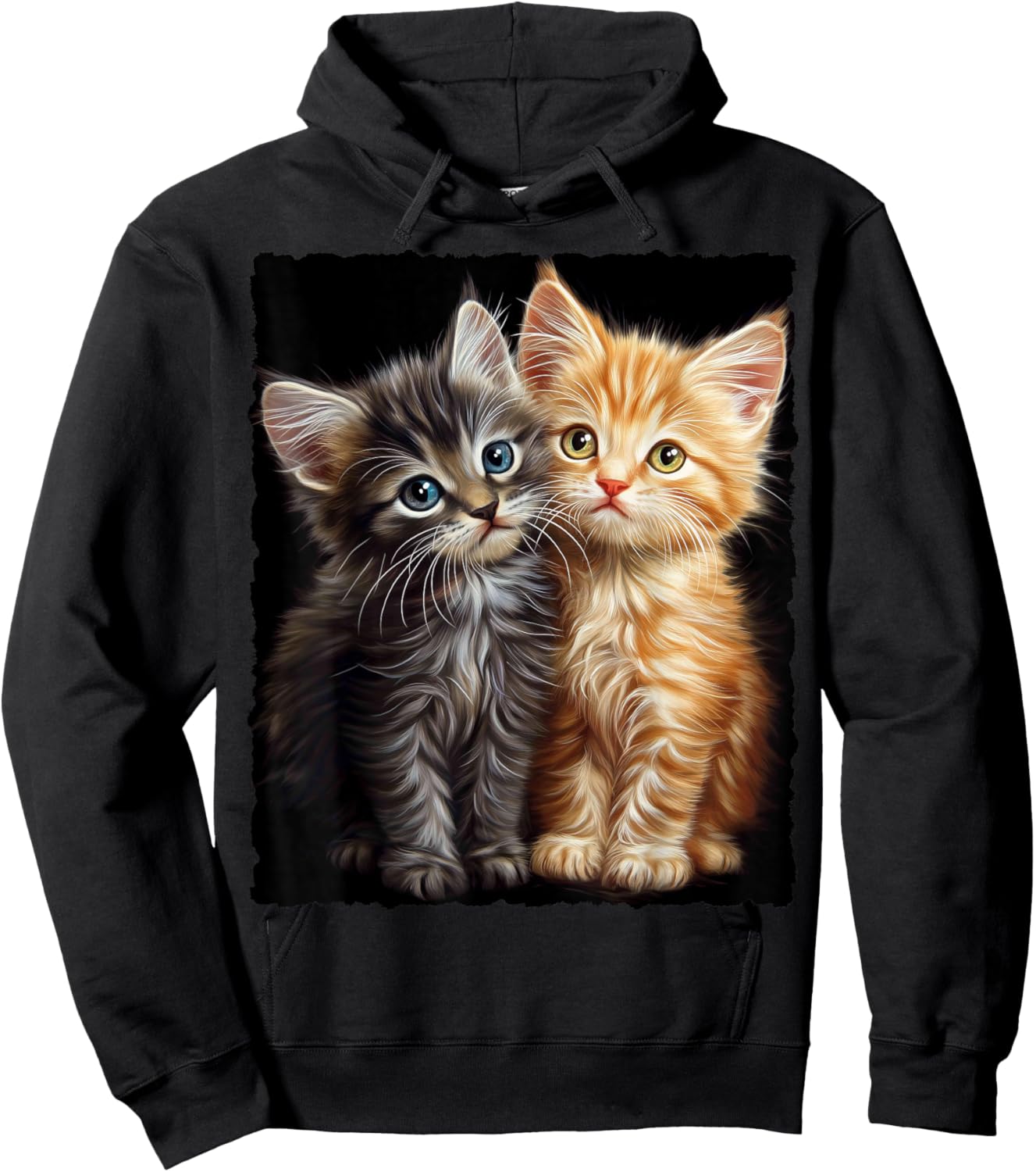 Cute Magical Cat Kitten Fantasy Art Design Hoodie - Hoodie | Black