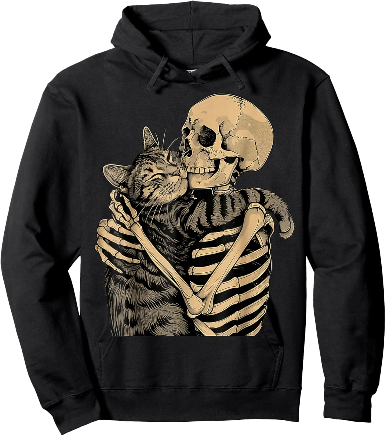 Black cat Halloween cat Pumpkin Boho Floral Fall Spooky cat Hoodie - Hoodie | Black