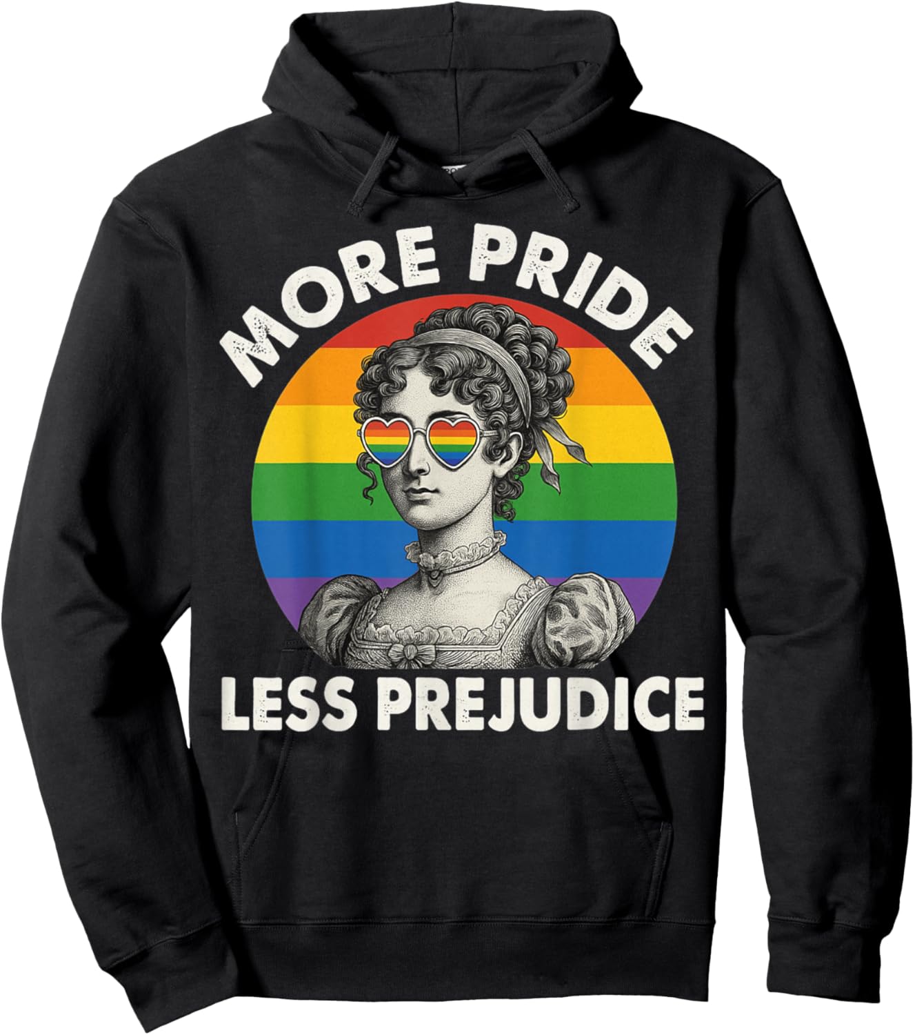 Mehr Stolz, weniger Vorurteile, LGBTQ-Regenbogenkunst Hoodie - Hoodie | Black