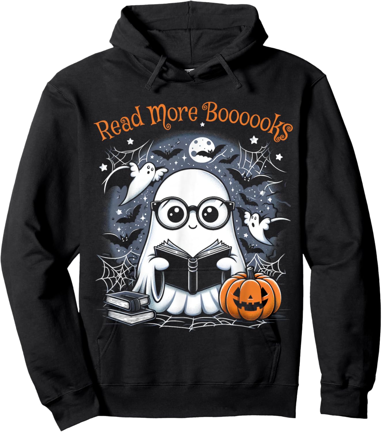Read More Books Ghosts Cute Women Halloween Teachers Hoodie - Hoodie | Black
