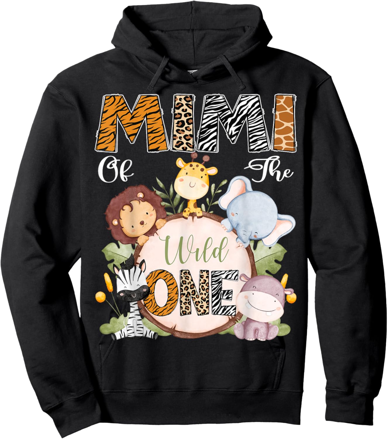 Mimi Of The Wild One 1St Birthday Safari Woodland Hoodie - Hoodie | Black