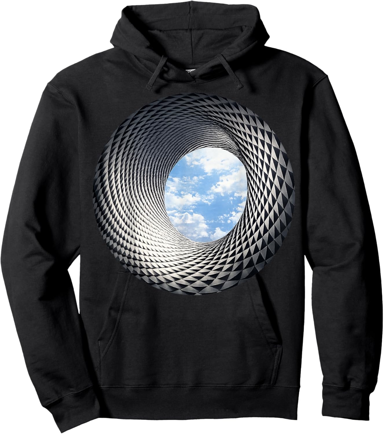 3D Optical Illusion Spiral Abstract Tunnel Design Hoodie - Hoodie | Black