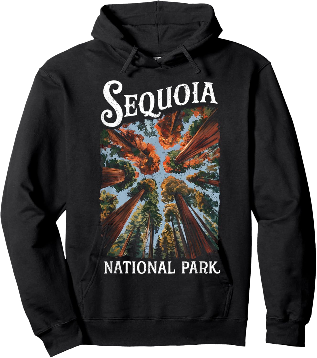 Sequoia National Park California Giant Tree Souvenir Grunge Hoodie - Hoodie | Black