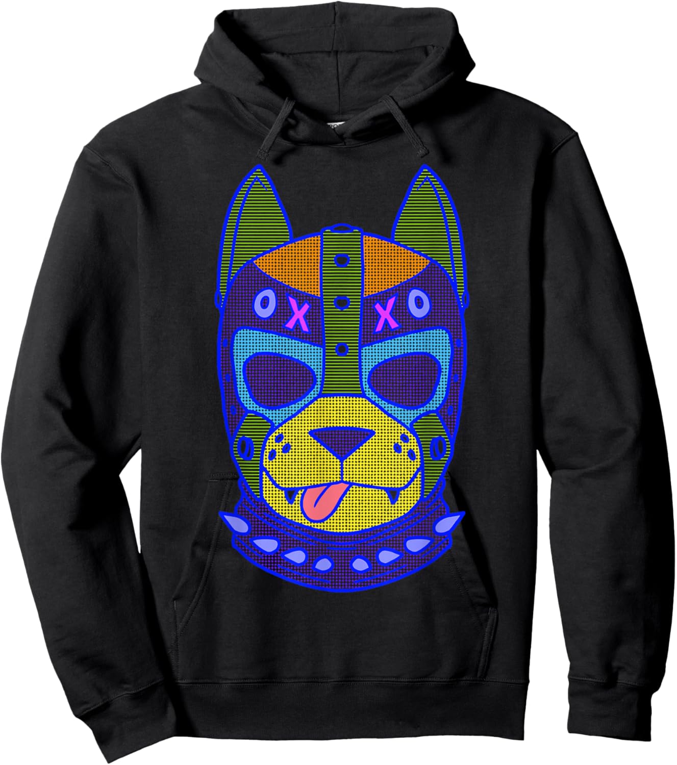 Colorful Gay Pup Mask Hoodie - Hoodie | Black
