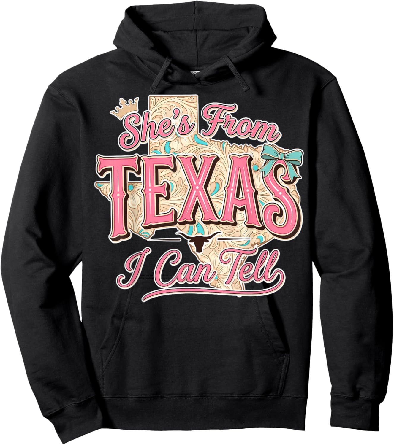 She's from Texas I Can Tell Western Texas Retro Vintage Hoodie - Hoodie | Black
