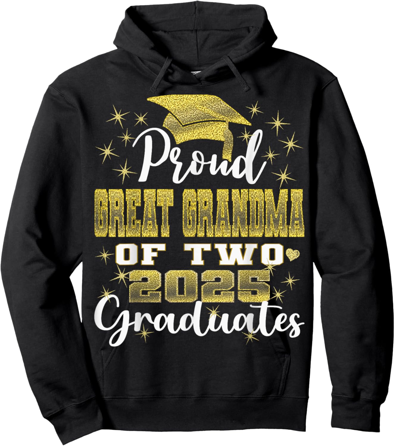 Proud Great Grandma of Two 2025 Graduates Graduation family Hoodie - Hoodie | Black