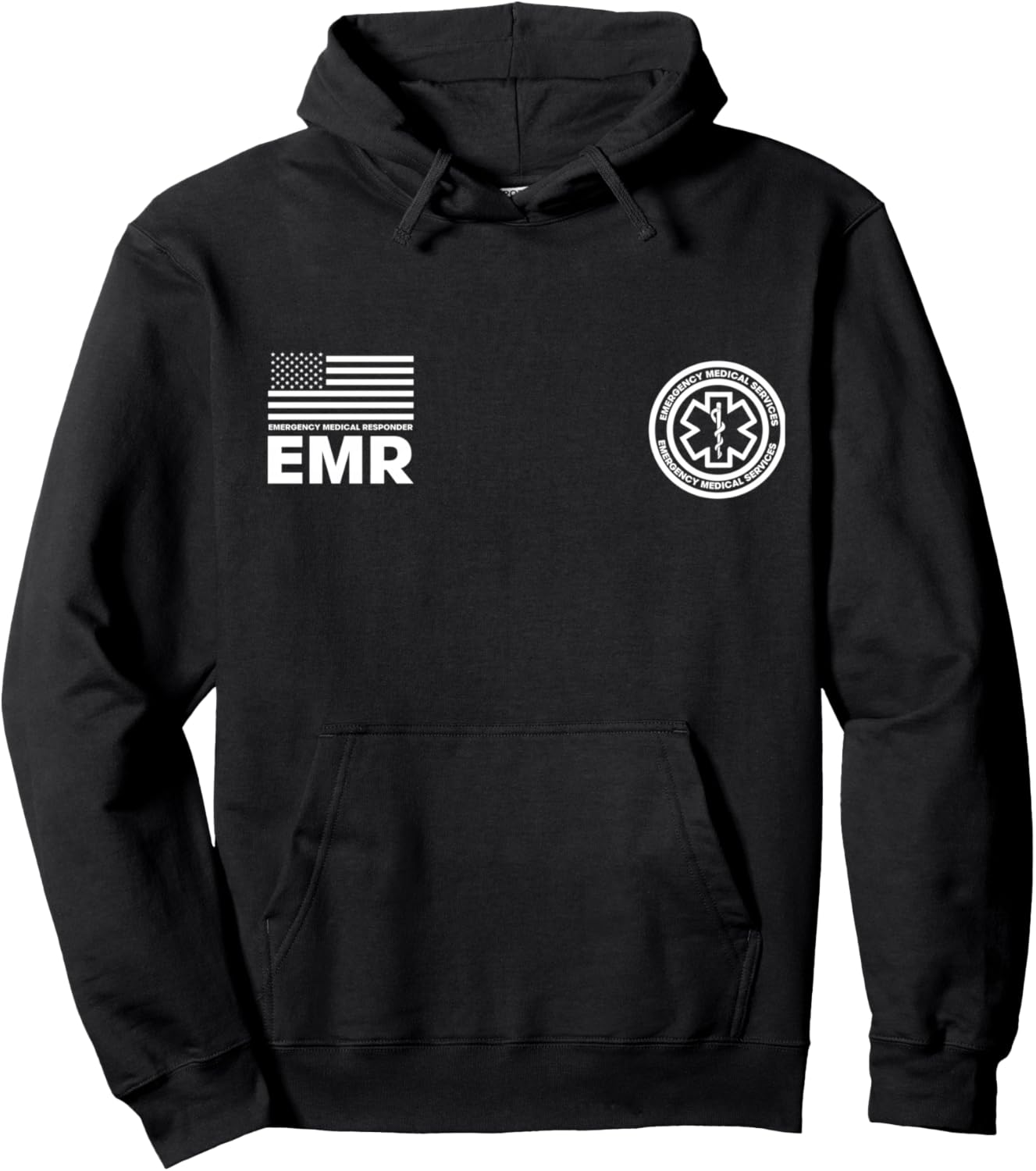 Emergency Medical Services (EMS) EMR (FRONT PRINT ONLY) Hoodie - Hoodie | Black